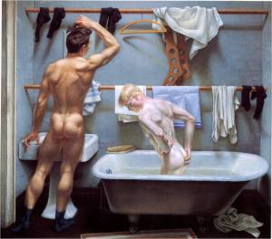 Paul Cadmus (1904 - 1999)  O banho  40, 5 x 30, 5 cm Whitney Museum 