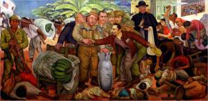 Diego Rivera (1886 – 1957)  Gloriosa Victoria (Alegoria sobre a deposição do presidente guatemalteco Jacobo Arbenz)  2,6 x 4,6  1954  Museu Pushkin, Moscou 