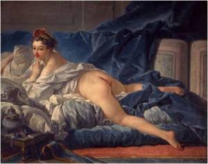 BOUCHER, François 1703, Paris, 1770, Paris L'Odalisque Brune – A odalisca morena (Mlle. O’Murphy ?) 1745 53 x 64 cm Musée du Louvre, Paris 