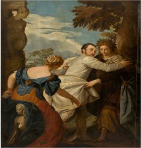Paolo Veronese, chamado Paolo Caliari (cópia por François Boucher)  O Poeta Abandona o Vício pela Virtude. Hércules na Encruzilhada, c. 1750 223 x 171 cm MASP 