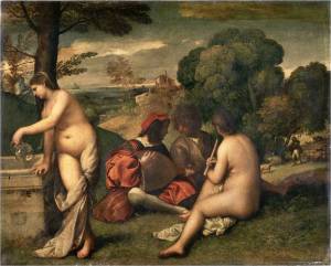 Giorgione (1477–1510)  O concerto campestre 1508-09  110 x 138 cm Musée du Louvre, Paris 