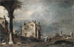Francesco Lazzaro Guardi (Veneza 1712 – Veneza, 1793) Capriccio  1760s  33 x 51 cm Museo di Castelvecchio, Verona