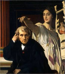 Jean-Auguste Dominique INGRES e Henri Lehmann O compositor Cherubini e a Musa da poesia lírica (Erato). 1842 Louvre.