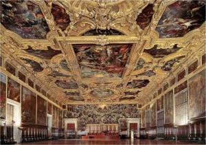 Sala del Maggior Consiglio – Palácio dos Doges (Palácio Ducal), Veneza – depois de 1577 Tintoretto,  Veronese, Palma il Giovane 