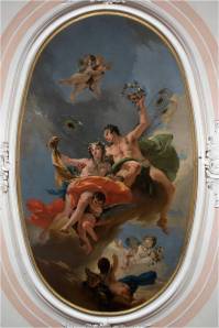 TIEPOLO, Giovanni Battista (b. 1696, Veneza, d. 1770, Madrid) Zéfiro e Flora 1734-35 395 x 225 cm Museo del Settecento Veneziano, Ca' Rezzonico, Veneza 