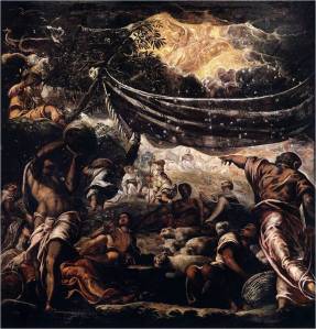 Tintoretto (Veneza, ca. 1518 —1594) O milagre do Maná c. 1577  550 x 520 cm Scuola Grande di San Rocco, Veneza 