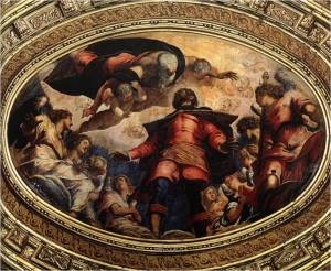 Tintoretto (Veneza, ca. 1518 —1594) A apoteose de São Roque: 1564 240 x 360 cm  Sala dell'Albergo Scuola Grande di San Rocco, Veneza 