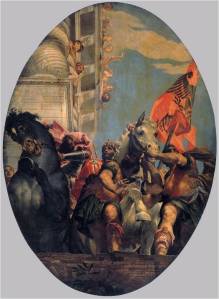 Paolo Gagliari, dito Veronese (Verona, c1528 — Veneza, 19 de abril de 1588) O triunfo de Mordecai 1556 5 x 3,7 m Chiesa di San Sebastiano Veneza 