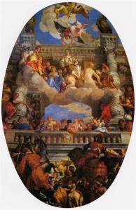 Paolo Gagliari, dito Veronese (Verona, c1528 — Veneza, 19 de abril de 1588) Apoteose de Veneza 1585 904 x 579 cm Veneza Palácio dos Doges